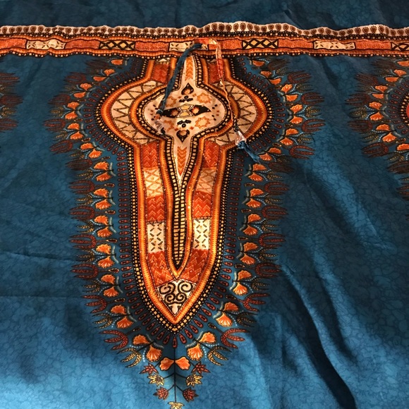 NWT California Woman Dashiki, Size: Free Size, Color: Dark Turquoise & Orange - Picture 8 of 12